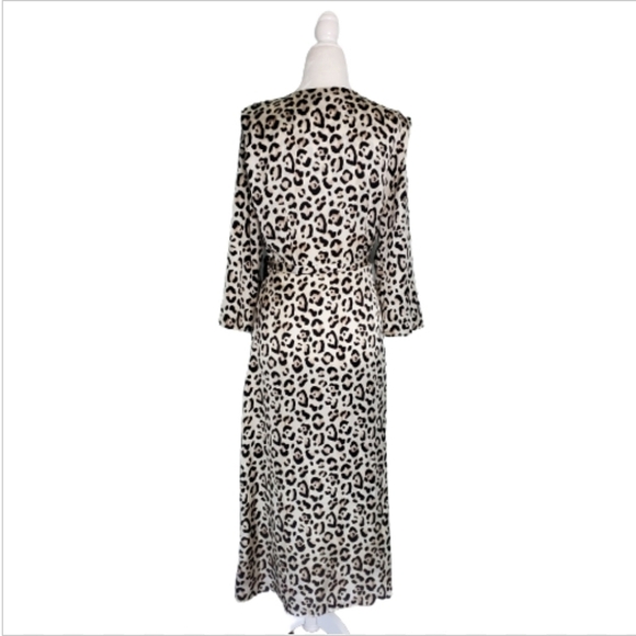 Zara TRF Collection Leopard Print Midi Wrap Dress - Picture 2 of 4